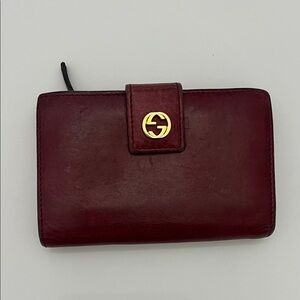 Vintage Gucci Burgundy Leather Wallet